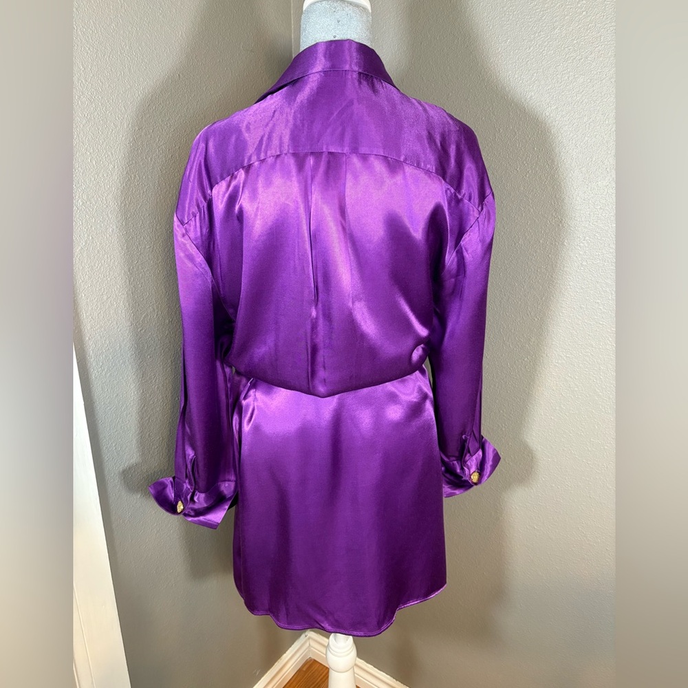 ZARA Wrap Mini Dress Purple Size M - Picture 7 of 15